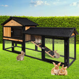 i.Pet Chicken Coop Rabbit Hutch 165cm x 43cm x 86cm Extra Large Run House Cage Wooden Outdoor - Low Angle