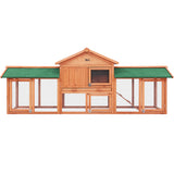 i.Pet Chicken Coop Rabbit Hutch 220cm x 44cm x 84cm Large Run Wooden Outdoor Bunny Cage House - Side View