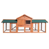 i.Pet Chicken Coop Rabbit Hutch 220cm x 44cm x 84cm Large Chicken Coop Run Wooden Outdoor Cage House - Top-Down View