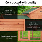 i.Pet Chicken Coop Rabbit Hutch 220cm x 44cm x 84cm Large Chicken Coop Run Wooden Outdoor Cage House - Rear View