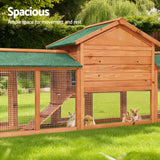 i.Pet Chicken Coop Rabbit Hutch 220cm x 44cm x 84cm Large Chicken Coop Run Wooden Outdoor Cage House - Low Angle
