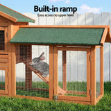 i.Pet Chicken Coop Rabbit Hutch 220cm x 44cm x 84cm Large Chicken Coop Run Wooden Outdoor Cage House - Extra Image