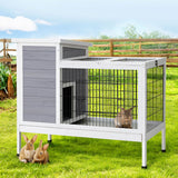 i.Pet Rabbit Hutch 97cm x 49cm x 86cm Chicken Coop Large Run Wooden Outdoor Cage House - Close-Up Angle