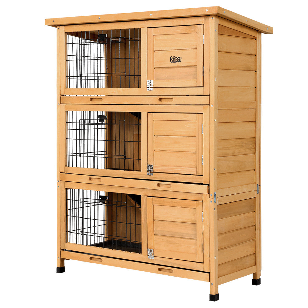 i.Pet Rabbit Hutch Chicken Coop 91.5cm x 46cm x 116.5cm Chicken Coop Large House Cage Run Wooden Out