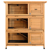 i.Pet Rabbit Hutch 91.5cm x 46cm x 116.5cm Chicken Coop Large House Cage Run Wooden Bunny Outdoor - Side View