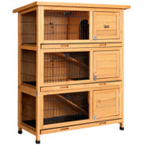 i.Pet Rabbit Hutch Chicken Coop 91.5cm x 46cm x 116.5cm Chicken Coop Large House Cage Run Wooden Out