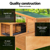 i.Pet Rabbit Hutch 91.5cm x 46cm x 116.5cm Chicken Coop Large House Cage Run Wooden Bunny Outdoor - Rear View