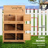 i.Pet Rabbit Hutch Chicken Coop 91.5cm x 46cm x 116.5cm Chicken Coop Large House Cage Run Wooden Out