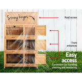 i.Pet Rabbit Hutch Chicken Coop 91.5cm x 46cm x 116.5cm Chicken Coop Large House Cage Run Wooden Outdoor - 45-Degree Angle