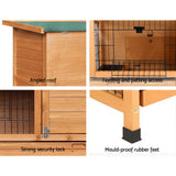 i.Pet Rabbit Hutch Chicken Coop 91.5cm x 46cm x 116.5cm Chicken Coop Large House Cage Run Wooden Outdoor - Rear View