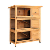 i.Pet Rabbit Hutch Chicken Coop 91.5cm x 46cm x 116.5cm Chicken Coop Large House Cage Run Wooden Outdoor - Close-Up Angle