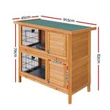 i.Pet Rabbit Hutch 91.5cm x 45cm x 82cm Chicken Coop Large Wooden House Run Cage Pet Bunny - Front View