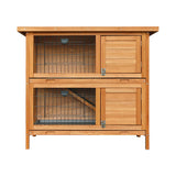 i.Pet Rabbit Hutch 91.5cm x 45cm x 82cm Chicken Coop Large Wooden House Run Cage Pet Bunny - Side View