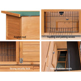i.Pet Rabbit Hutch 91.5cm x 45cm x 82cm Chicken Coop Large Wooden House Run Cage Pet Bunny - Top-Down View