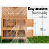 i.Pet Rabbit Hutch 91.5cm x 45cm x 82cm Chicken Coop Large Wooden House Run Cage Pet Bunny - Rear View