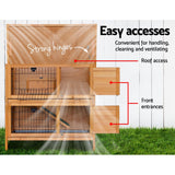 i.Pet Rabbit Hutch 91.5cm x 45cm x 82cm Chicken Coop Large Wooden House Run Cage Pet Bunny - Close-Up Angle