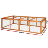 i.Pet Chicken Coop Rabbit Hutch 180cm Extra Large Wooden Chicken House Run XL Hen Cage - Front View