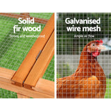 i.Pet Chicken Coop Rabbit Hutch 180cm Extra Large Wooden Chicken House Run XL Hen Cage - Close-Up Angle