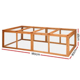 i.Pet Chicken Coop Rabbit Hutch 180cm Extra Large Wooden Chicken House Run XL Hen Cage - Front View
