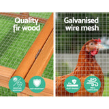 i.Pet Chicken Coop Rabbit Hutch 180cm Extra Large Wooden Chicken House Run XL Hen Cage - Top-Down View