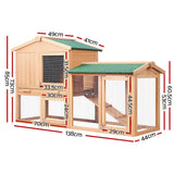 i.Pet Chicken Coop Rabbit Hutch 138cm x 44cm x 85cm Large House Run Cage Wooden Outdoor - Front View