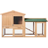 i.Pet Chicken Coop Rabbit Hutch 138cm x 44cm x 85cm Large House Run Cage Wooden Outdoor - Side View
