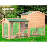 i.Pet Chicken Coop Rabbit Hutch 138cm x 44cm x 85cm Large Chicken Coop House Run Cage Wooden Outdoor - 45-Degree Angle