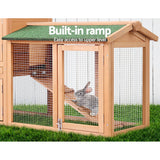 i.Pet Chicken Coop Rabbit Hutch 138cm x 44cm x 85cm Large Chicken Coop House Run Cage Wooden Outdoor - Rear View