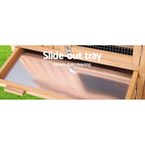 i.Pet Chicken Coop Rabbit Hutch 138cm x 44cm x 85cm Large Chicken Coop House Run Cage Wooden Outdoor - Close-Up Angle