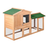 i.Pet Chicken Coop Rabbit Hutch 138cm x 44cm x 85cm Large Chicken Coop House Run Cage Wooden Outdoor - Low Angle