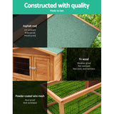 i.Pet Chicken Coop 155cm x 49cm x 90cm Rabbit Hutch Large Run Wooden Cage House Outdoor - Top-Down View