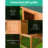 i.Pet Chicken Coop 96cm x 96cm x 100cm Rabbit Hutch Large Run Wooden Cage Outdoor House - Top-Down View