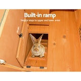 i.Pet Chicken Coop 96cm x 96cm x 100cm Rabbit Hutch Large Run Wooden Cage Outdoor House - Rear View