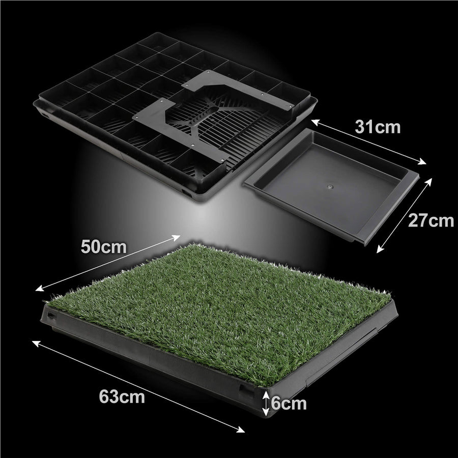 63cm x 50cm Pet Potty Tray With 1 Grass Mat