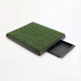 63cm x 50cm Pet Potty Tray With 1 Grass Mat - 45-Degree Angle