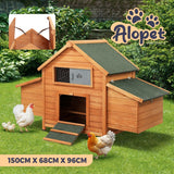 Alopet Pet Hutch Large House Run Cage Wooden - Rear View