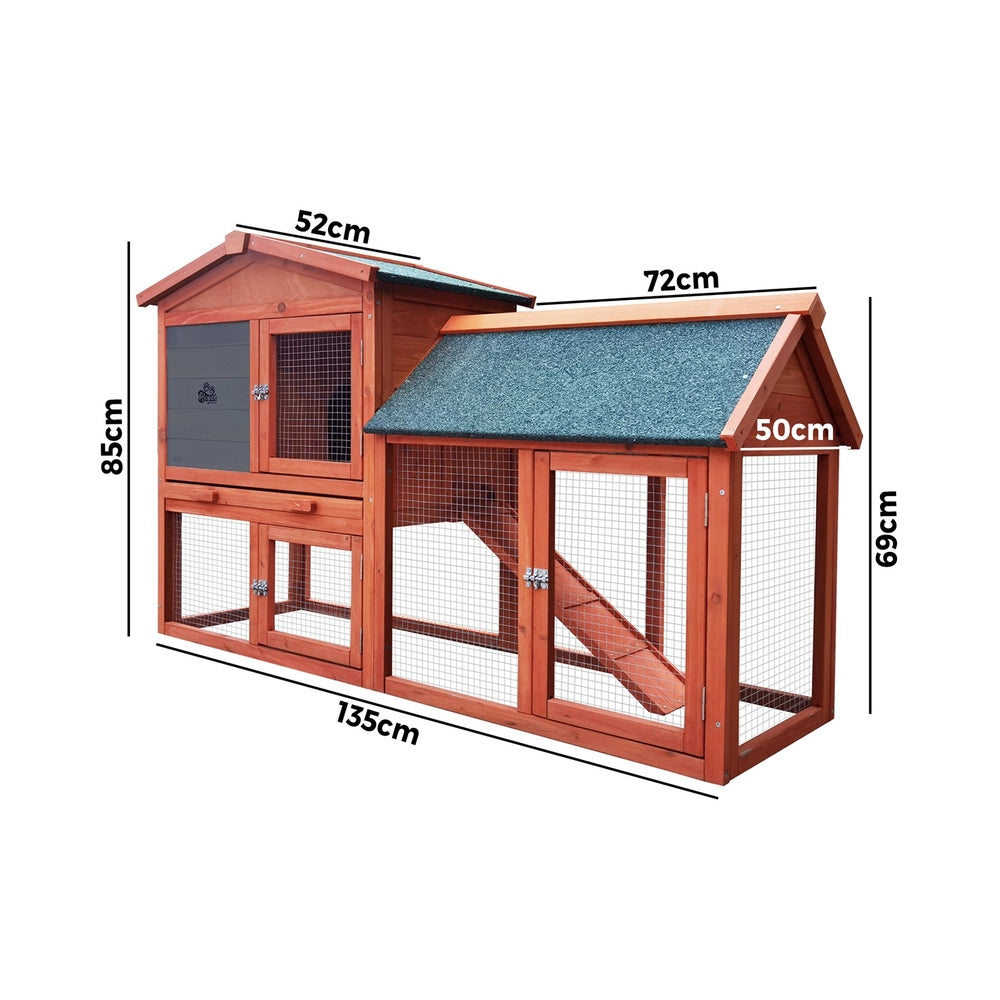 Alopet Rabbit Hutch 135 x 52 x 85cm