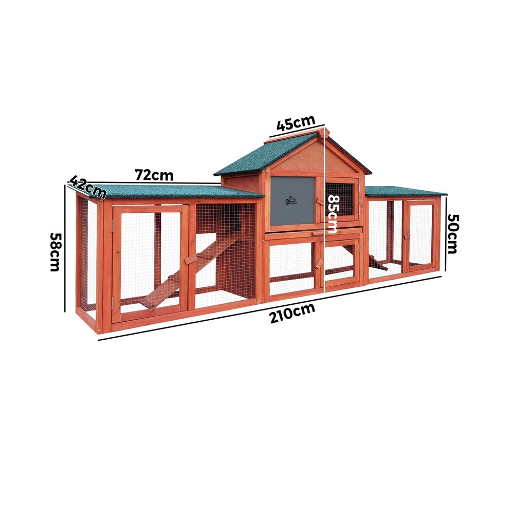 Alopet Rabbit Hutch Spacious Wooden Outdoor Pet Hutch