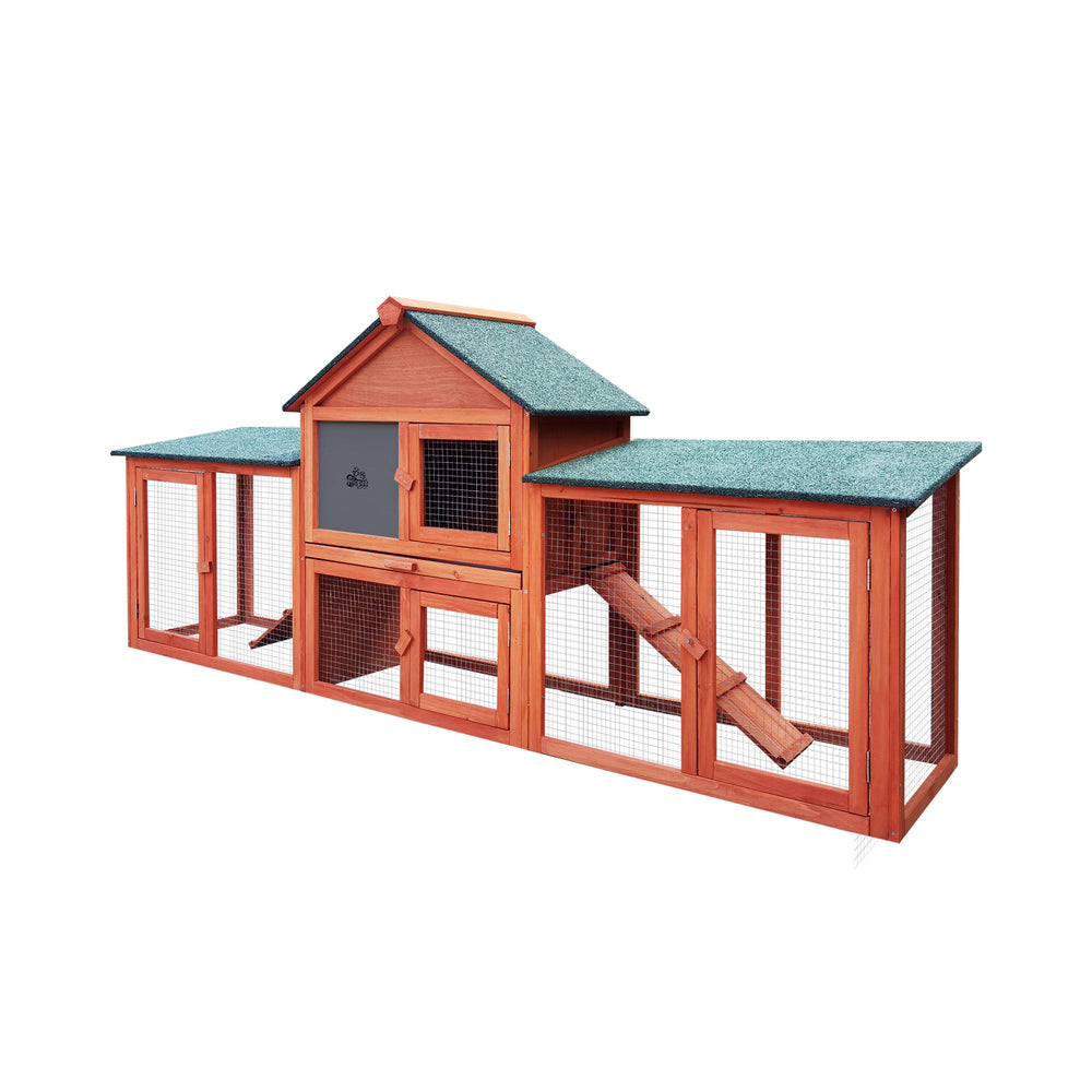 Alopet Rabbit Hutch Spacious Wooden Outdoor Pet Hutch