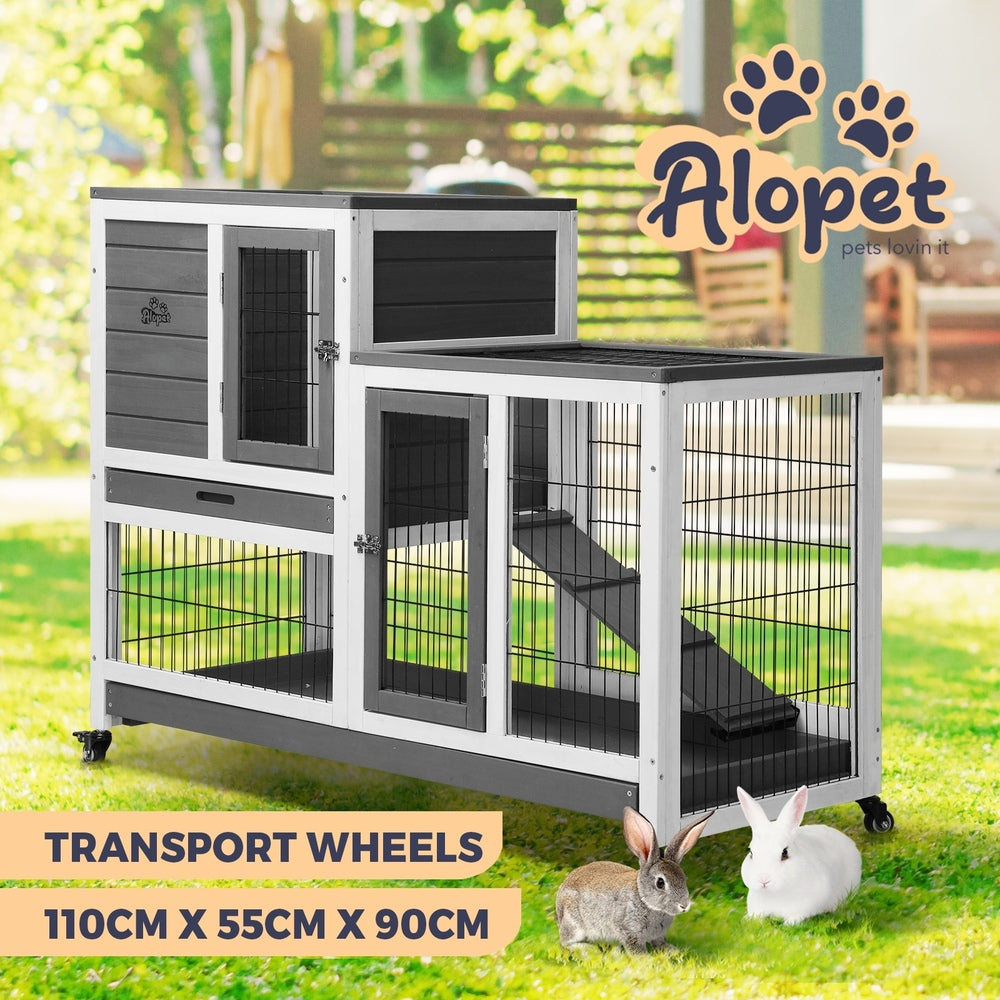 Alopet Rabbit Hutch Chichen Coop 100 x 55 x 90cm