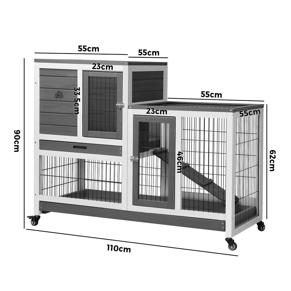 Alopet Rabbit Hutch Chichen Coop 100 x 55 x 90cm