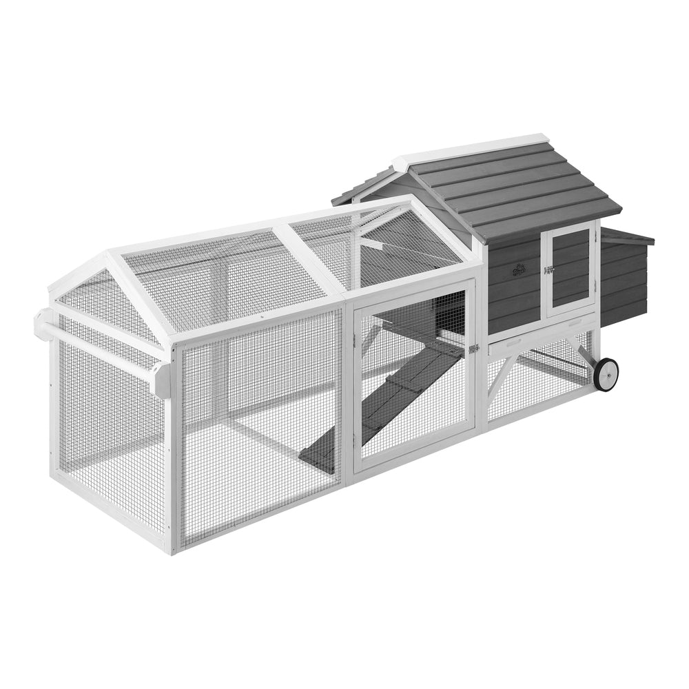 Alopet Pet Hutch wtih Wheels Wooden 225 x 80 x 105cm