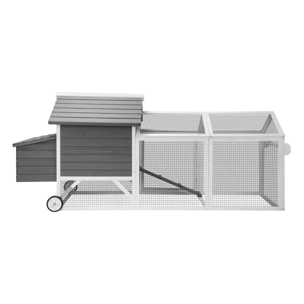 Alopet Pet Hutch wtih Wheels Wooden 225 x 80 x 105cm