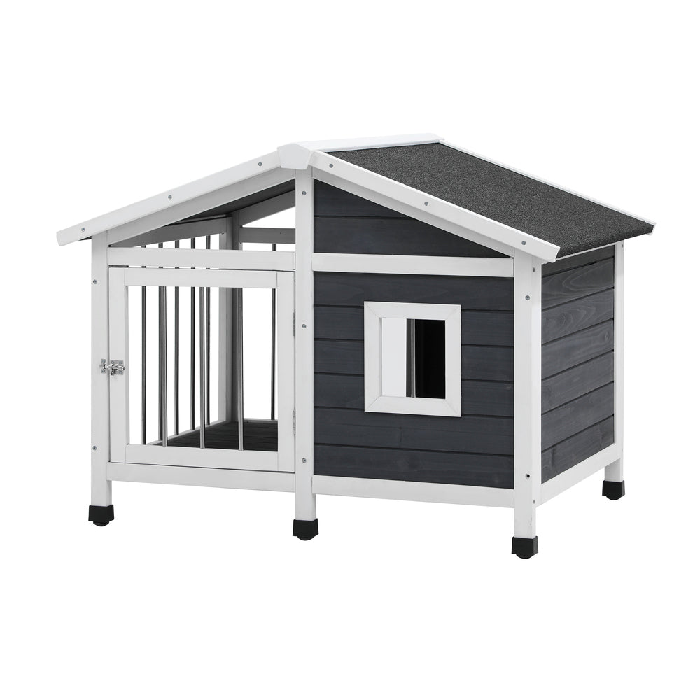 Alopet Wooden Pet Dog Kennel Awning Cabin