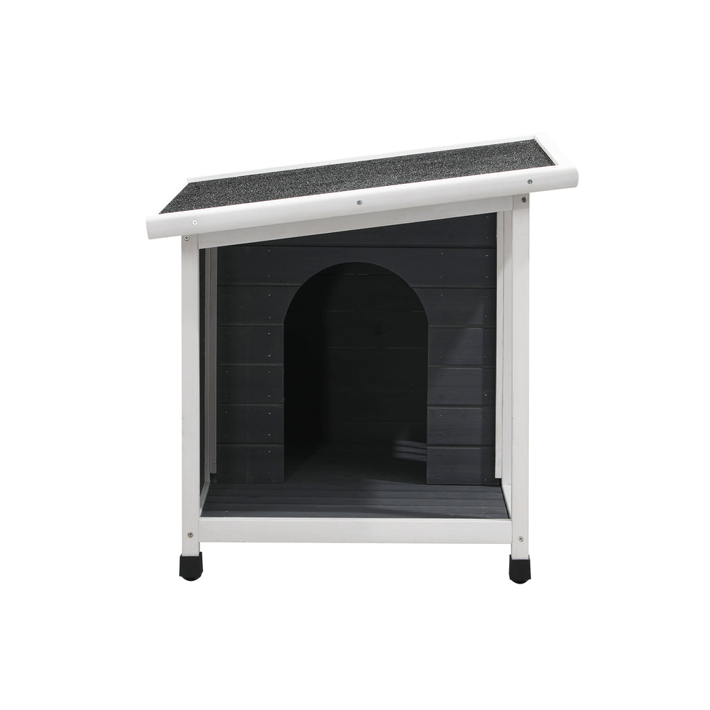 Alopet Dog Kennel House Wooden Grey and White