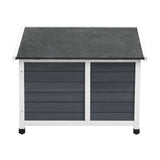 Alopet Dog Kennel House Wooden Grey and White