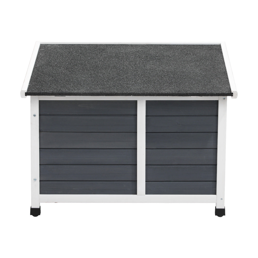 Alopet Dog Kennel House Wooden Grey and White
