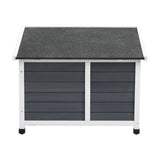 Alopet Dog Kennel House Wooden Grey and White - Top-Down View