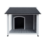 Alopet Dog Kennel House Wooden Awning Grey&White