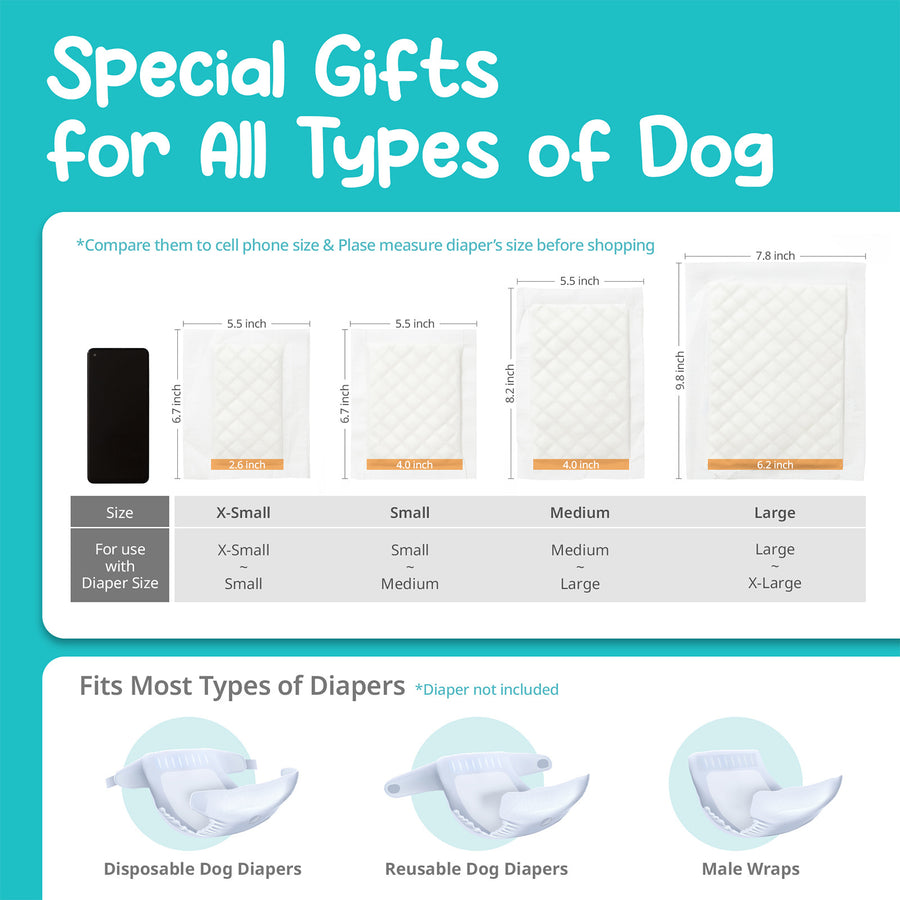 L Dog Male Wrap + 10X M Diaper Booster Pads